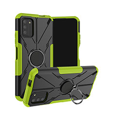 Custodia Silicone e Plastica Opaca Cover con Magnetico Anello Supporto JX1 per Nokia G100 Verde