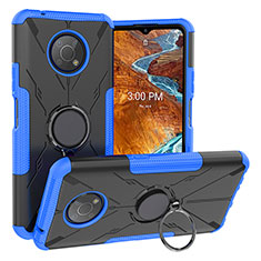 Custodia Silicone e Plastica Opaca Cover con Magnetico Anello Supporto JX1 per Nokia G300 5G Blu