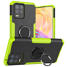 Custodia Silicone e Plastica Opaca Cover con Magnetico Anello Supporto JX1 per Realme 8 Pro Verde