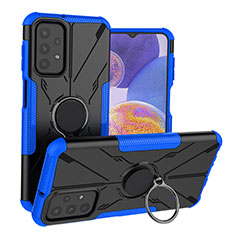 Custodia Silicone e Plastica Opaca Cover con Magnetico Anello Supporto JX1 per Samsung Galaxy A23 5G Blu