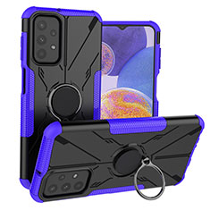 Custodia Silicone e Plastica Opaca Cover con Magnetico Anello Supporto JX1 per Samsung Galaxy A23 5G Viola