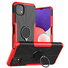 Custodia Silicone e Plastica Opaca Cover con Magnetico Anello Supporto JX1 per Samsung Galaxy F42 5G Rosso