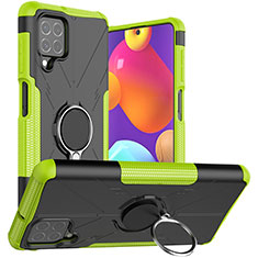 Custodia Silicone e Plastica Opaca Cover con Magnetico Anello Supporto JX1 per Samsung Galaxy F62 5G Verde