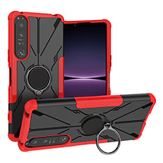 Custodia Silicone e Plastica Opaca Cover con Magnetico Anello Supporto JX1 per Sony Xperia 1 IV Rosso