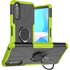 Custodia Silicone e Plastica Opaca Cover con Magnetico Anello Supporto JX1 per Sony Xperia 10 III Lite Verde