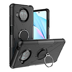 Custodia Silicone e Plastica Opaca Cover con Magnetico Anello Supporto JX1 per Xiaomi Mi 10i 5G Nero