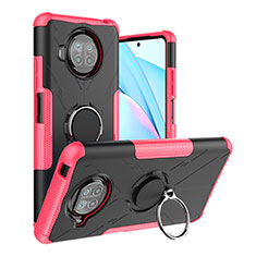 Custodia Silicone e Plastica Opaca Cover con Magnetico Anello Supporto JX1 per Xiaomi Mi 10i 5G Rosa Caldo
