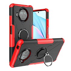 Custodia Silicone e Plastica Opaca Cover con Magnetico Anello Supporto JX1 per Xiaomi Mi 10i 5G Rosso