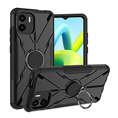 Custodia Silicone e Plastica Opaca Cover con Magnetico Anello Supporto JX1 per Xiaomi Poco C51 Nero