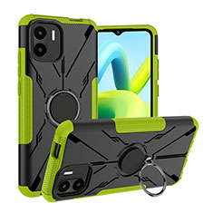 Custodia Silicone e Plastica Opaca Cover con Magnetico Anello Supporto JX1 per Xiaomi Poco C51 Verde