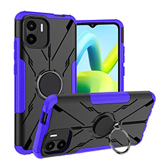 Custodia Silicone e Plastica Opaca Cover con Magnetico Anello Supporto JX1 per Xiaomi Redmi A2 Plus Viola