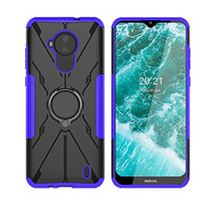 Custodia Silicone e Plastica Opaca Cover con Magnetico Anello Supporto JX2 per Nokia C30 Viola
