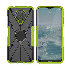 Custodia Silicone e Plastica Opaca Cover con Magnetico Anello Supporto JX2 per Nokia G10 Verde