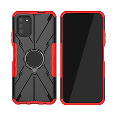 Custodia Silicone e Plastica Opaca Cover con Magnetico Anello Supporto JX2 per Nokia G100 Rosso