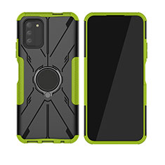 Custodia Silicone e Plastica Opaca Cover con Magnetico Anello Supporto JX2 per Nokia G100 Verde