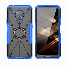 Custodia Silicone e Plastica Opaca Cover con Magnetico Anello Supporto JX2 per Nokia G300 5G Blu
