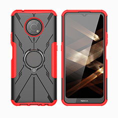 Custodia Silicone e Plastica Opaca Cover con Magnetico Anello Supporto JX2 per Nokia G300 5G Rosso