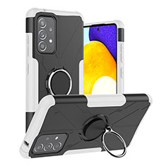 Custodia Silicone e Plastica Opaca Cover con Magnetico Anello Supporto JX2 per Samsung Galaxy A52 5G Bianco