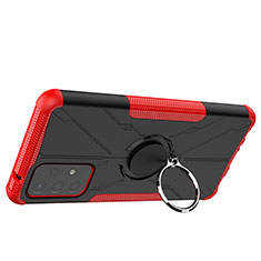 Custodia Silicone e Plastica Opaca Cover con Magnetico Anello Supporto JX2 per Samsung Galaxy A72 5G Rosso