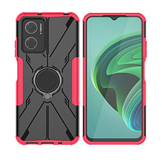 Custodia Silicone e Plastica Opaca Cover con Magnetico Anello Supporto JX2 per Xiaomi Redmi 10 5G Rosa Caldo