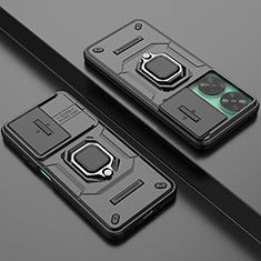 Custodia Silicone e Plastica Opaca Cover con Magnetico Anello Supporto K1C per Huawei Nova 11 SE Nero