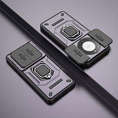 Custodia Silicone e Plastica Opaca Cover con Magnetico Anello Supporto K2C per Huawei Mate 60 Viola