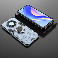 Custodia Silicone e Plastica Opaca Cover con Magnetico Anello Supporto KC1 per Huawei Enjoy 50 Pro Blu