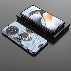 Custodia Silicone e Plastica Opaca Cover con Magnetico Anello Supporto KC1 per OnePlus 11R 5G Blu