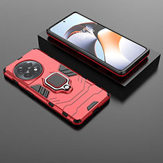 Custodia Silicone e Plastica Opaca Cover con Magnetico Anello Supporto KC1 per OnePlus 11R 5G Rosso