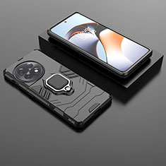 Custodia Silicone e Plastica Opaca Cover con Magnetico Anello Supporto KC1 per OnePlus Ace 2 Pro 5G Nero