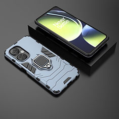 Custodia Silicone e Plastica Opaca Cover con Magnetico Anello Supporto KC1 per OnePlus Nord CE 3 5G Blu