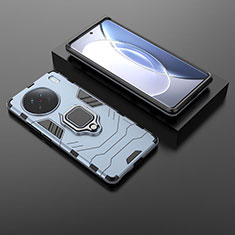 Custodia Silicone e Plastica Opaca Cover con Magnetico Anello Supporto KC1 per Vivo X90 5G Blu
