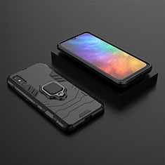 Custodia Silicone e Plastica Opaca Cover con Magnetico Anello Supporto KC1 per Xiaomi Redmi 9A Nero