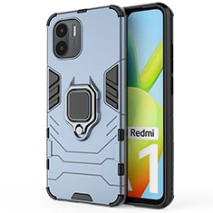 Custodia Silicone e Plastica Opaca Cover con Magnetico Anello Supporto KC1 per Xiaomi Redmi A2 Plus Blu