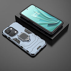 Custodia Silicone e Plastica Opaca Cover con Magnetico Anello Supporto KC2 per OnePlus Ace 2V 5G Blu