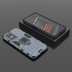 Custodia Silicone e Plastica Opaca Cover con Magnetico Anello Supporto KC2 per Realme GT Neo3 5G Blu