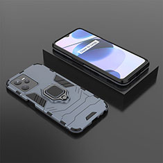 Custodia Silicone e Plastica Opaca Cover con Magnetico Anello Supporto KC2 per Realme Narzo 50A Prime Blu