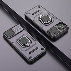 Custodia Silicone e Plastica Opaca Cover con Magnetico Anello Supporto KC4 per Apple iPhone 14 Plus Viola