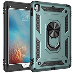 Custodia Silicone e Plastica Opaca Cover con Magnetico Anello Supporto MQ1 per Apple iPad Air 2 Verde