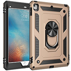 Custodia Silicone e Plastica Opaca Cover con Magnetico Anello Supporto MQ1 per Apple iPad Air Oro