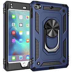 Custodia Silicone e Plastica Opaca Cover con Magnetico Anello Supporto MQ1 per Apple iPad Mini 4 Blu