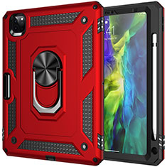 Custodia Silicone e Plastica Opaca Cover con Magnetico Anello Supporto MQ1 per Apple iPad Pro 11 (2020) Rosso