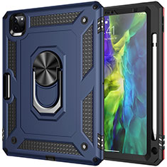 Custodia Silicone e Plastica Opaca Cover con Magnetico Anello Supporto MQ1 per Apple iPad Pro 11 (2022) Blu
