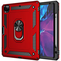 Custodia Silicone e Plastica Opaca Cover con Magnetico Anello Supporto MQ1 per Apple iPad Pro 12.9 (2020) Rosso