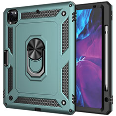 Custodia Silicone e Plastica Opaca Cover con Magnetico Anello Supporto MQ1 per Apple iPad Pro 12.9 (2020) Verde