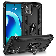 Custodia Silicone e Plastica Opaca Cover con Magnetico Anello Supporto MQ1 per Motorola Moto G 5G (2023) Nero