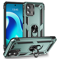 Custodia Silicone e Plastica Opaca Cover con Magnetico Anello Supporto MQ1 per Motorola Moto G 5G (2023) Verde