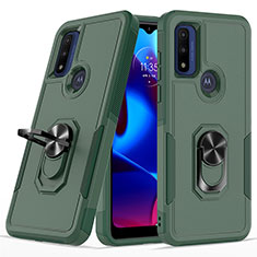 Custodia Silicone e Plastica Opaca Cover con Magnetico Anello Supporto MQ1 per Motorola Moto G Power (2022) Verde