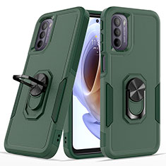 Custodia Silicone e Plastica Opaca Cover con Magnetico Anello Supporto MQ1 per Motorola Moto G31 Verde Notte