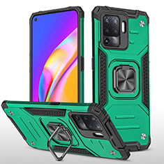 Custodia Silicone e Plastica Opaca Cover con Magnetico Anello Supporto MQ1 per Oppo F19 Pro Verde Notte